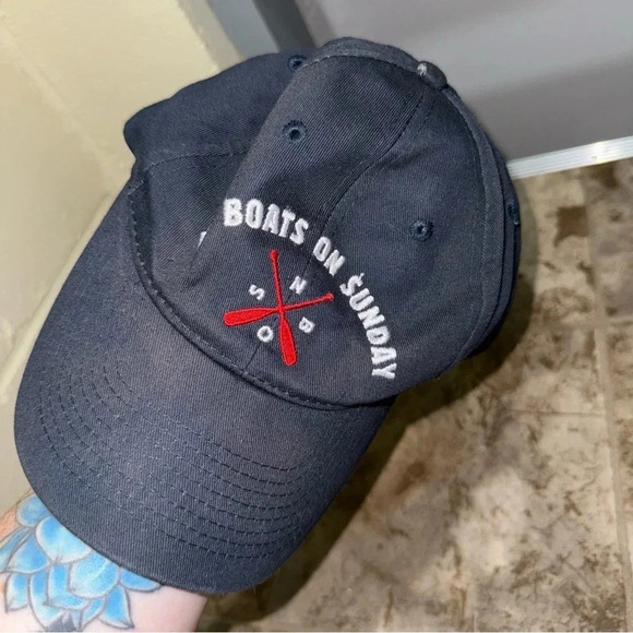 Men’s Unisex  No Boats on Sunday Beer Liquor Brand Nautical Dad Style Worn Hat - Picture 14 of 15